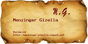 Menzinger Gizella névjegykártya